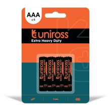 Uniross R03/AAA/mikro, 1,5V szén-cink elem 4db/bliszter