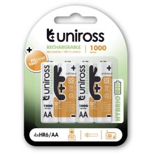 Uniross AA/ceruza 1,2V 1000mAh Ni-MH HYBRIO akkumulátor 4db/csomag