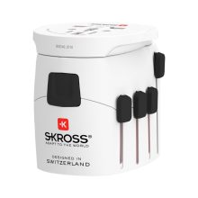 SKROSS PRO+ Világ utazóadapter USB-C + USB-A (30W PD, gyorstöltés, Fehér)