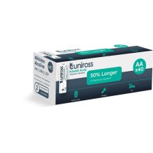 Uniross 1,5V LR6/AA/ceruza tartós alkáli elem POWER PLUS 40db/csomag