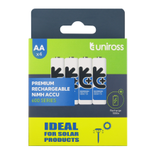 Uniross NiMH AA/ceruza 1,2V 600mAh elemméretű szolár akkumulátor 4db/csomag