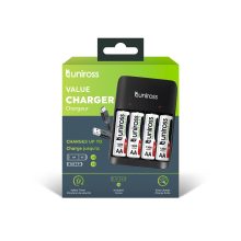 Uniross UCU010 Ni-Mh töltőszett / USB-C + 4x1300mAh AA