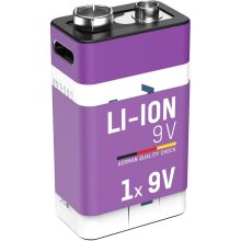 Li-ion 9V akkumulátor 400mAh USB-C 1db/csomag