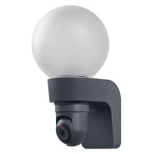 Smart+ WIFI Kamera és Lámpatest, kültéri IP44, 3MP nyomonkövetés funkció, E27 max.15W, kerek, fekete