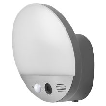 Smart+ WIFI Kamera és Lámpatest, kültéri IP44, HD Live, 950lm dimm, 3.000K, kerek 18cm, szürke