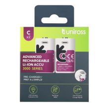 li-ion tölthető akku C / baby USB-C 1,5V 2db/csomag