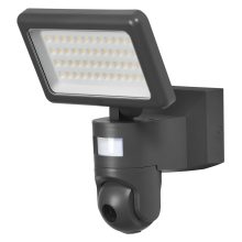 Smart+ WIFI Kamera és Reflektor, kültéri IP44, HD Live, 2.000lm dimm, 3.000K, sötétszürke